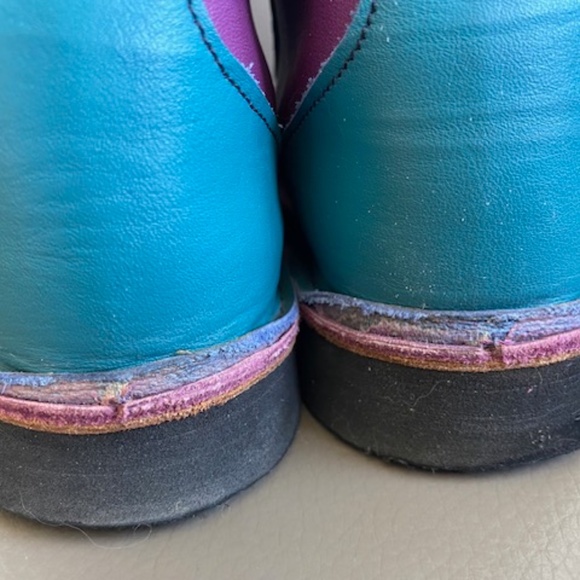 Funky 'Dragon' above-ankle booties US 7 leather lace-up multicolour - Picture 13 of 16